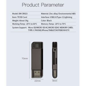 USB картридер для microSD Type-C - считыватель SD карт памяти (кардридер) CR023 - 2 