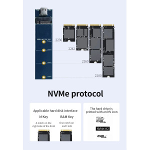 Карман для SSD M2 NVME PCI-e диска - M.2 adapter-переходник на USB Type-C - 1 