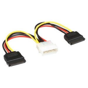 Кабель живлення SATA (Molex-2xSATA) - адаптер-розгалужувач 20 см - 1 