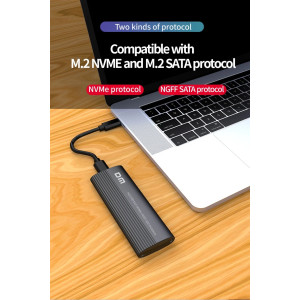 Кишеня для SSD M.2 NVME/NGFF/SATA диска - M2 adapter-перехідник на USB Type-C - 1 