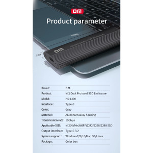 Кишеня для SSD M.2 NVME/NGFF/SATA диска - M2 adapter-перехідник на USB Type-C - 1 