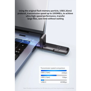 Внешний диск SSD 256GB USB 3.2 Type-A/USB Type-C DM US020-256 - 1 